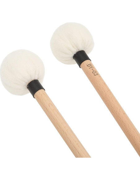 Baquetas de Tímpano WALFRONT 2 Pcs Mallets Fieltro Arce 45mm