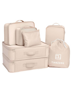 Set de 7 Piezas de Cubos de Empaque TianZong Beige