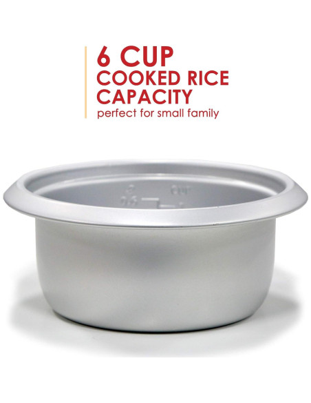 Cocinero de Arroz Eléctrico Elite Gourmet ERC006 6 Tazas Cocinero de Arroz Eléctrico Elite Gourmet ERC006 6 Tazas