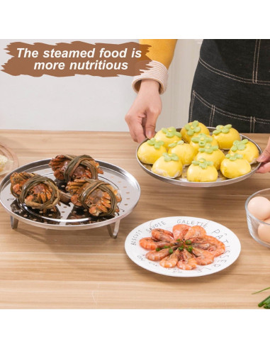 Cesta de Vapor Meganeopre Redonda 24 cm Acero Inoxidable