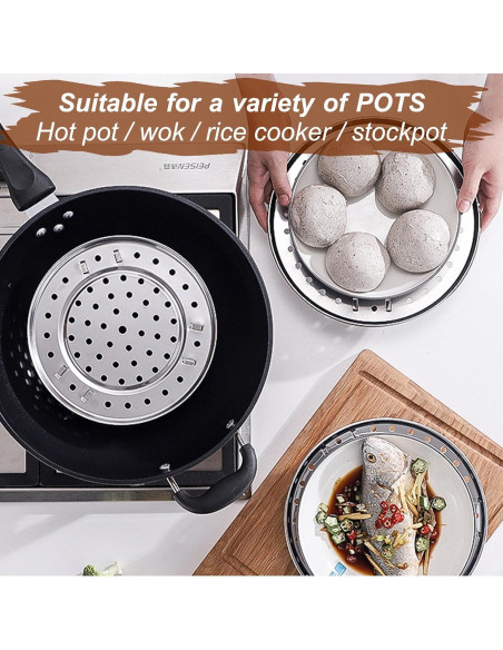 Cesta de Vapor Meganeopre Redonda 24 cm Acero Inoxidable