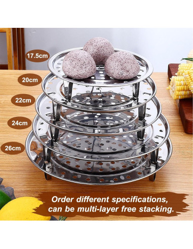 Cesta de Vapor Meganeopre Redonda 24 cm Acero Inoxidable