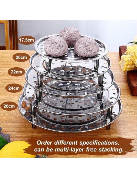 Cesta de Vapor Meganeopre Redonda 24 cm Acero Inoxidable