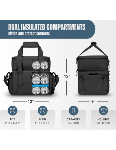 Bolsa de Almuerzo Aislada TREKIE Scout 20L con Paquete de Hielo