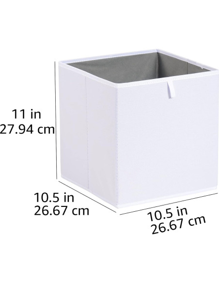 Cajas Organizadoras Plegables Amazon Basics, 6 Unidades, 26.7x26.7x27.9 cm, Blancas