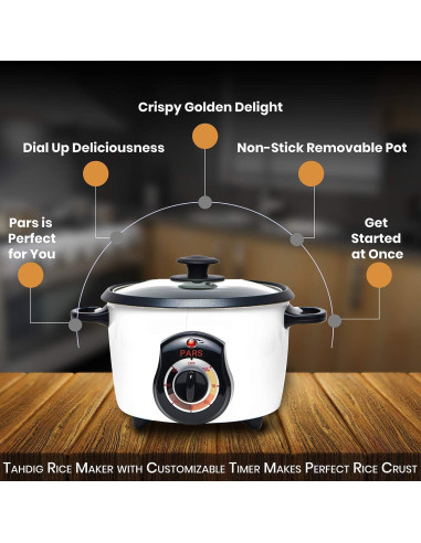 Arrocera Automática Pars de 3 Tazas Acero Inoxidable