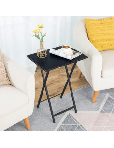 Mesa de bandeja de TV plegable HOOBRO negra 48x36x66 cm 2