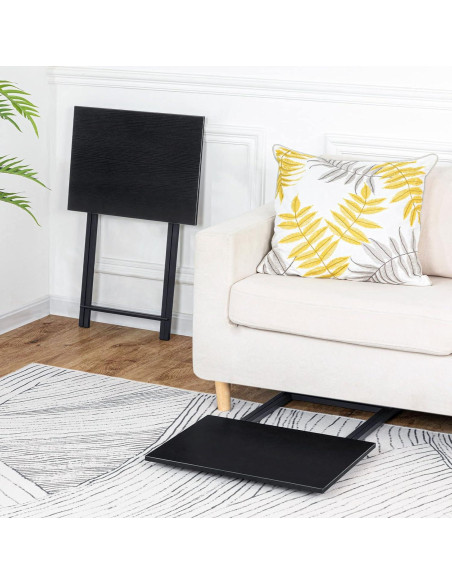 Mesa de bandeja de TV plegable HOOBRO negra 48x36x66 cm