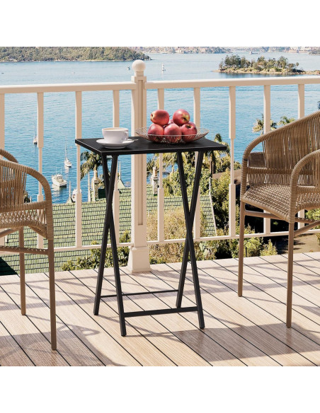 Mesa de bandeja de TV plegable HOOBRO negra 48x36x66 cm