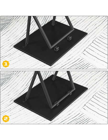 Mesa de bandeja de TV plegable HOOBRO negra 48x36x66 cm