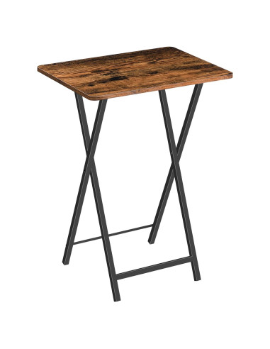 Mesa de bandeja de TV plegable HOOBRO, marrón rústico, 48x36 cm