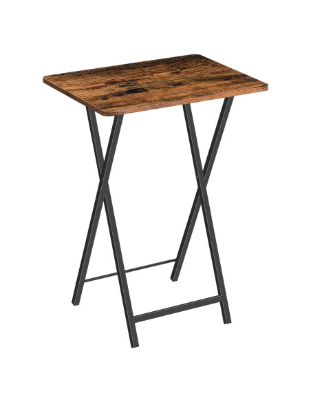 Mesa de bandeja de TV plegable HOOBRO, marrón rústico, 48x36 cm