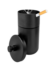 Cenicero de coche con tapa DXNQ de acero inoxidable, sin humo