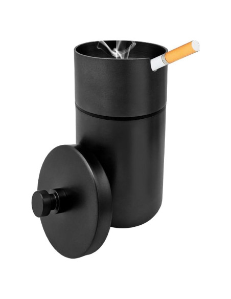 Cenicero de coche con tapa DXNQ de acero inoxidable, sin humo