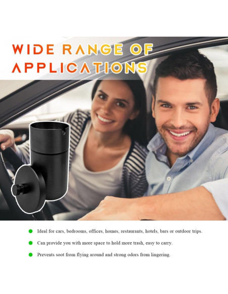 Cenicero de coche con tapa DXNQ de acero inoxidable, sin humo