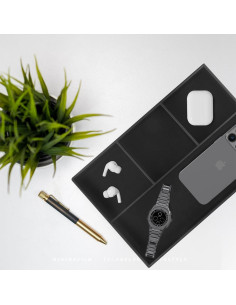 Bandeja Valet Fanousy de Cuero Sintético Negra 30x20 cm 2