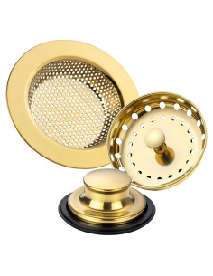 Juego de 3 Filtros de Desagüe RQYEKDO Acero Inoxidable Oro
