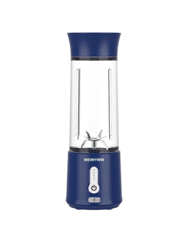 Licuadora Portátil WEIWYWW 500ml USB 150W Azul para Jugos