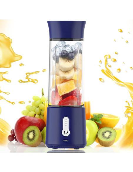 Licuadora Portátil WEIWYWW 500ml USB 150W Azul para Jugos