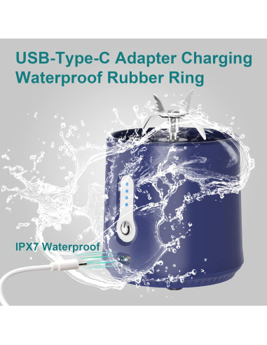 Licuadora Portátil WEIWYWW 500ml USB 150W Azul para Jugos