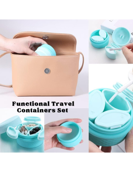 Set de Contenedores de Viaje FOVIUPET Silicona 3 en 1 Azul Set de Contenedores de Viaje FOVIUPET Silicona 3 en 1 Azul