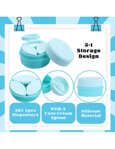 Set de Contenedores de Viaje FOVIUPET Silicona 3 en 1 Azul