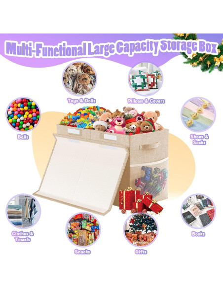 Caja de Almacenamiento de Juguetes Rocamdo Beige 90L