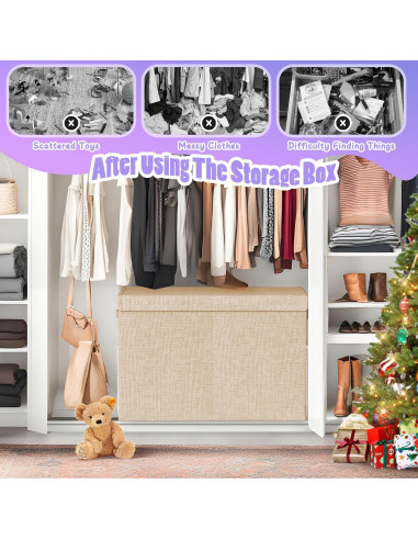 Caja de Almacenamiento de Juguetes Rocamdo Beige 90L