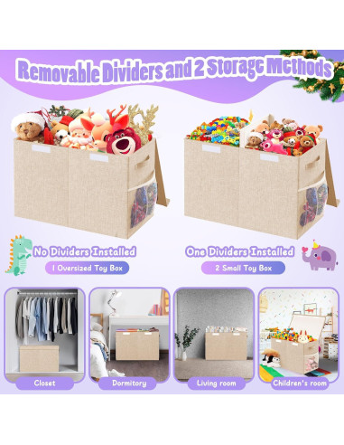 Caja de Almacenamiento de Juguetes Rocamdo Beige 90L