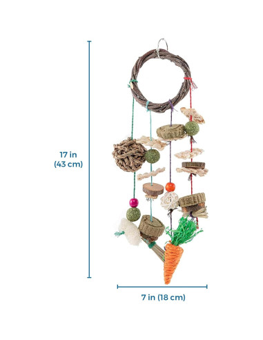 Juguete Masticable Colgante SunGrow para Conejos 43x18cm