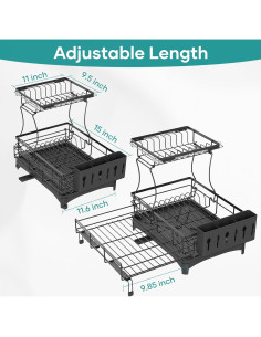 Escurridor de Platos Expandible Gtyasm Negro 2 Niveles 53.3 cm 2