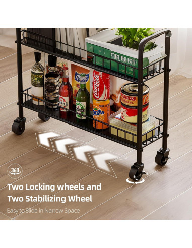 Carro de Almacenamiento Rodante VKTO 6 Niveles Negro 15.24 cm