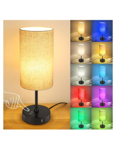 Lámpara de Mesa Unicozin 3 CCT RGB Regulable Beige