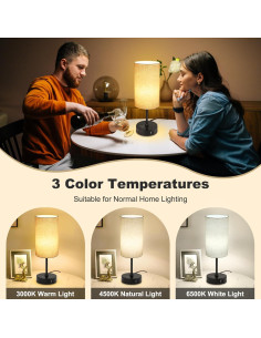 Lámpara de Mesa Unicozin 3 CCT RGB Regulable Beige 2