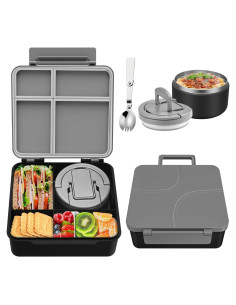 Caja de Almuerzo Bento Howeemo con Termo Aislado 236ml 4 Compartimentos