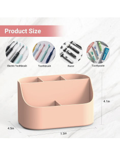 Soporte para Cepillos de Dientes Oasiteege Rosa 5 Compartimentos 2