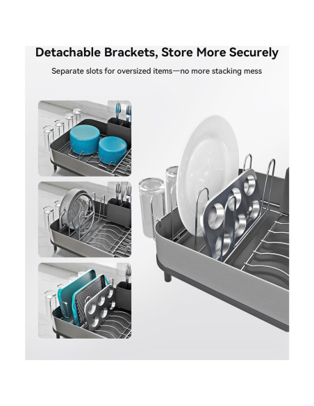 Estante de Secado de Platos Expandible SUNLY Acero Inoxidable
