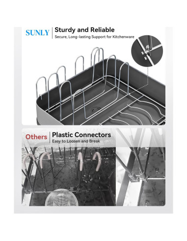 Estante de Secado de Platos Expandible SUNLY Acero Inoxidable