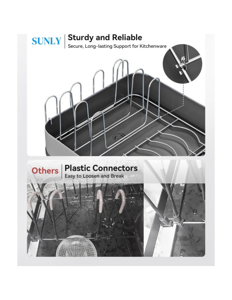 Estante de Secado de Platos Expandible SUNLY Acero Inoxidable