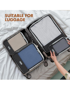 Set de 6 Cubos de Compresión YULEEE para Viaje Negro 2