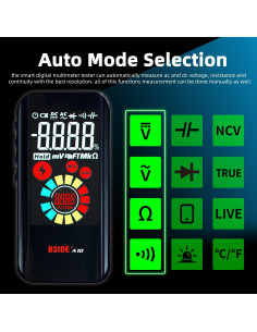 Multímetro Digital Recargable BSIDE A10 Pantalla LCD Color 6000 Cuentas 2