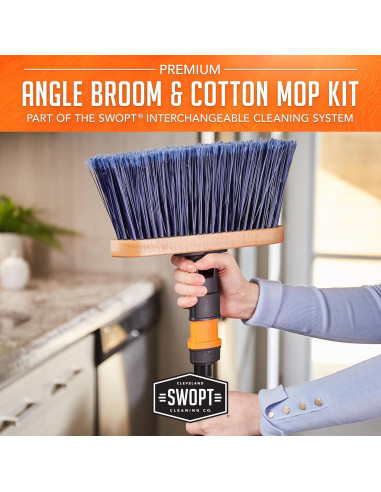 Escoba de Ángulo SWOPT + Mop de Algodón 121.92 cm y 152.4 cm
