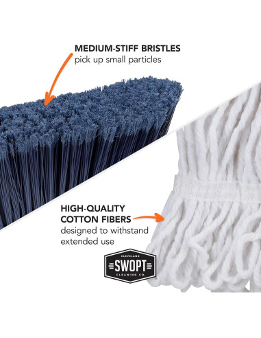 Escoba de Ángulo SWOPT + Mop de Algodón 121.92 cm y 152.4 cm
