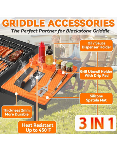 Alfombrilla de Silicona para Parrilla Bakbarbe 40.6x29.2cm Naranja