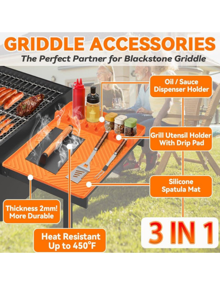 Alfombrilla de Silicona para Parrilla Bakbarbe 40.6x29.2cm Naranja