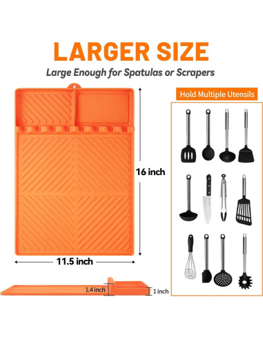 Alfombrilla de Silicona para Parrilla Bakbarbe 40.6x29.2cm Naranja