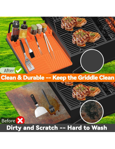 Alfombrilla de Silicona para Parrilla Bakbarbe 40.6x29.2cm Naranja