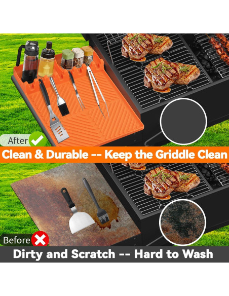 Alfombrilla de Silicona para Parrilla Bakbarbe 40.6x29.2cm Naranja