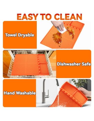 Alfombrilla de Silicona para Parrilla Bakbarbe 40.6x29.2cm Naranja