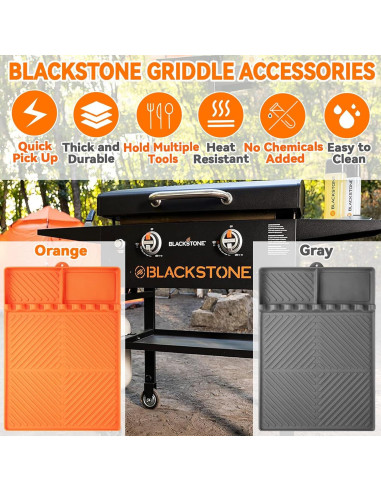 Alfombrilla de Silicona para Parrilla Bakbarbe 40.6x29.2cm Naranja